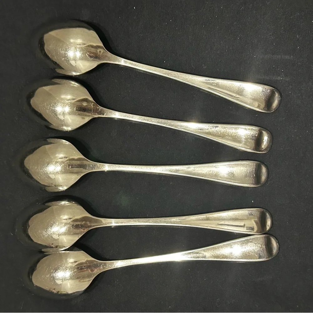Dansk Escapade Stainless Flatware 5 Oval Soup Spoons Glossy 7 1/4”